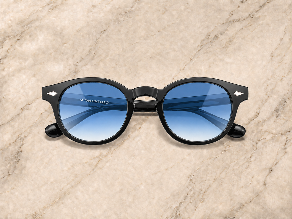 Lunettes de soleil Santorini SIGNATURE, monture noire, verres bleu dégradé — Montivento