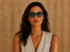 Lunettes de soleil Cannes ORIGINAL, monture noire, verres bleus — Montivento