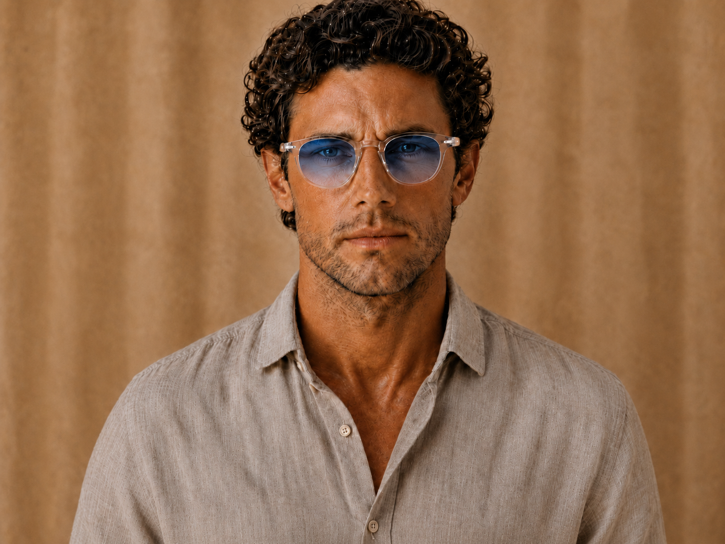 Lunettes de soleil Capri ORIGINAL, monture transparente bleutée — Montivento