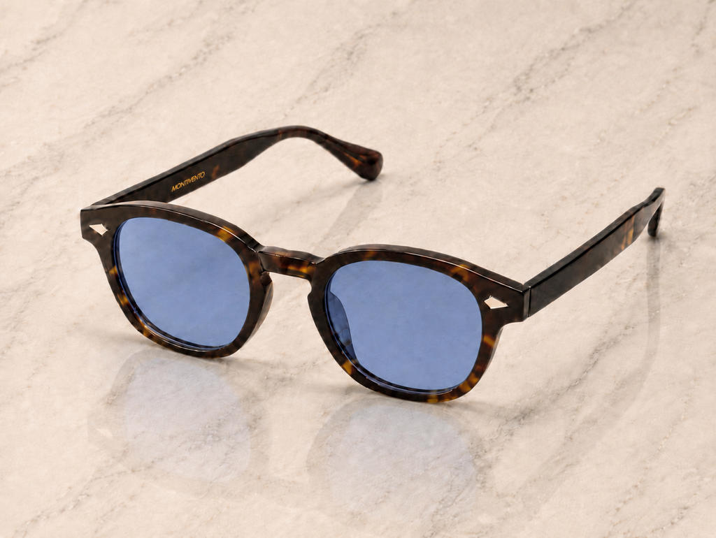 Lunettes de soleil Napoli ORIGINAL, monture écaille, verres bleus — Montivento