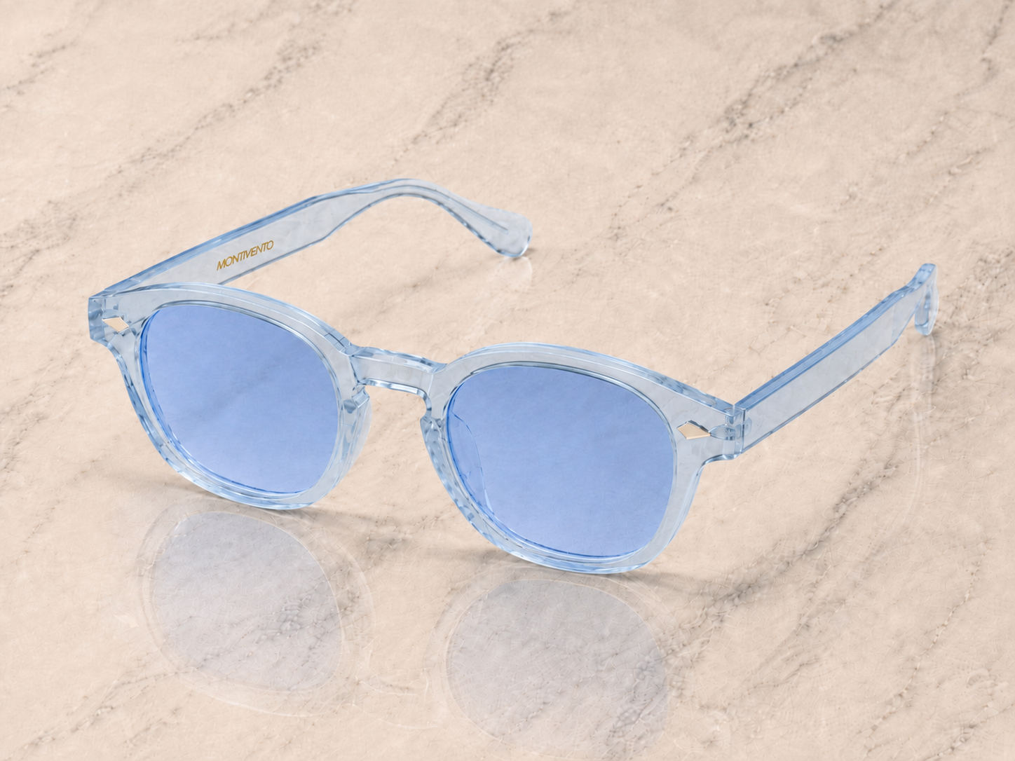 Lunettes de soleil Marbella SIGNATURE, monture transparente bleu clair — Montivento