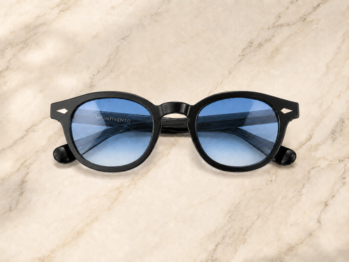 Lunettes de soleil Cannes ORIGINAL, monture noire, verres bleus — Montivento