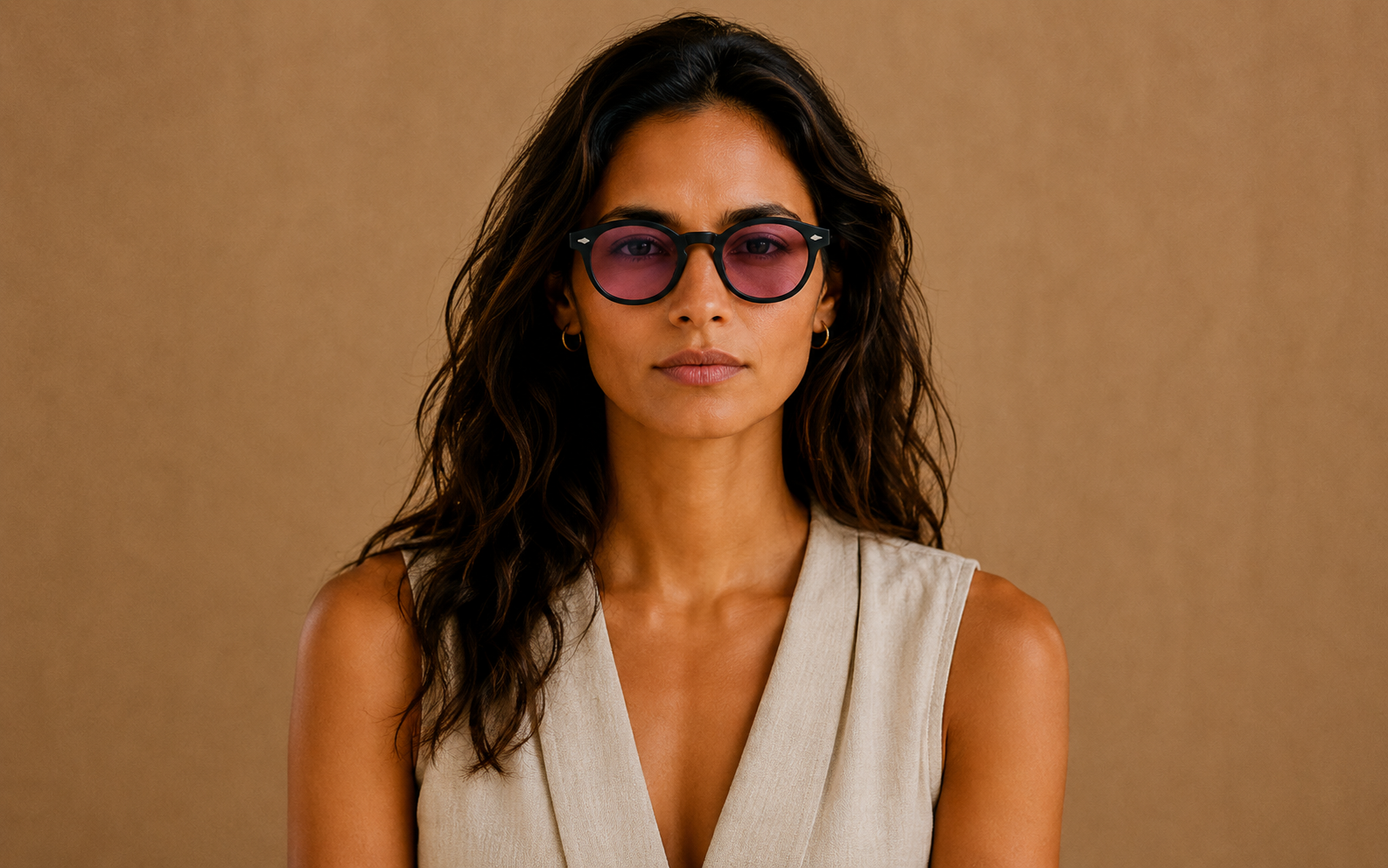 Lunettes de soleil Portofino ORIGINAL, monture noire, verres roses — Montivento