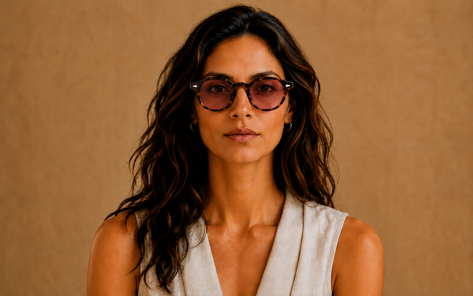 Lunettes de soleil Salerno SIGNATURE, monture écaille, verres rosés — Montivento