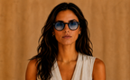 Lunettes de soleil Santorini SIGNATURE, monture noire, verres bleu dégradé — Montivento