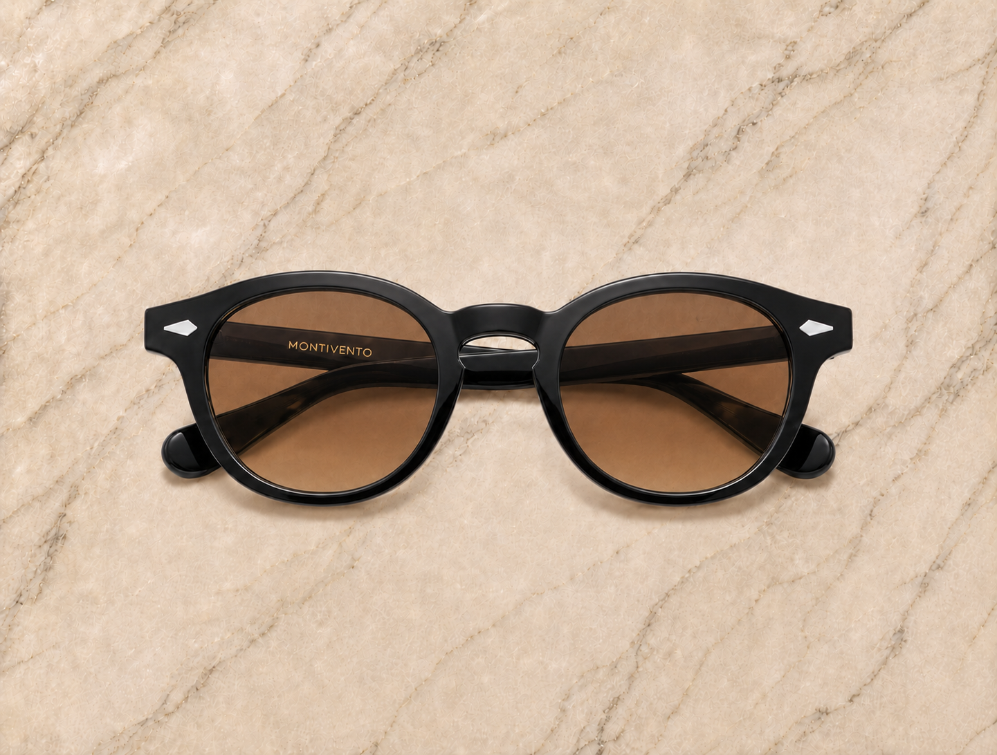 Lunettes de soleil Nice ORIGINAL, monture noire, verres bruns dégradés — Montivento