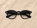 Lunettes de soleil Orvieto ORIGINAL, monture noire ronde, verres noir dégradé — Montivento
