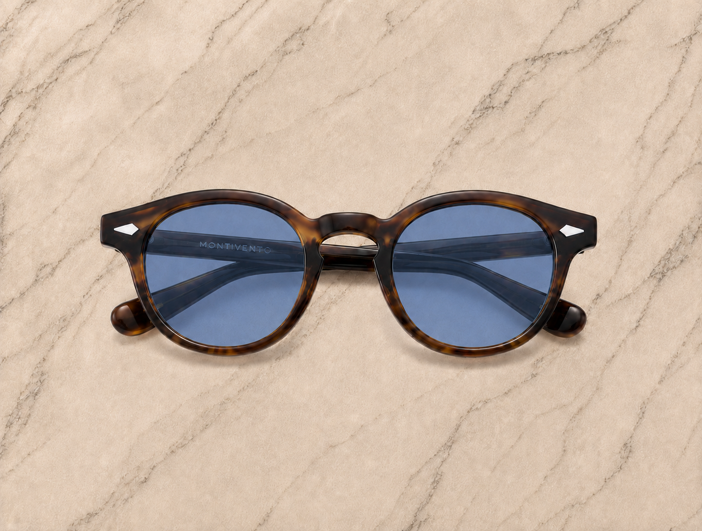Lunettes de soleil Ravello SIGNATURE, monture écaille ambrée, verres bleus dégradés — Montivento