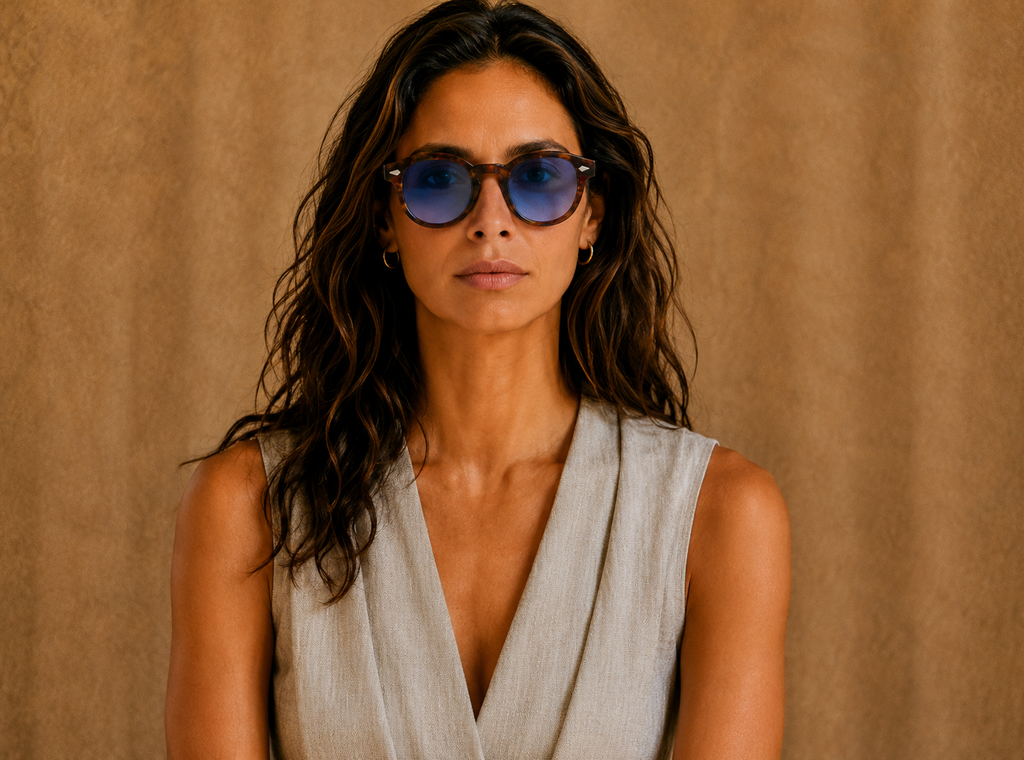 Lunettes de soleil Ravello SIGNATURE, monture écaille ambrée, verres bleus dégradés — Montivento